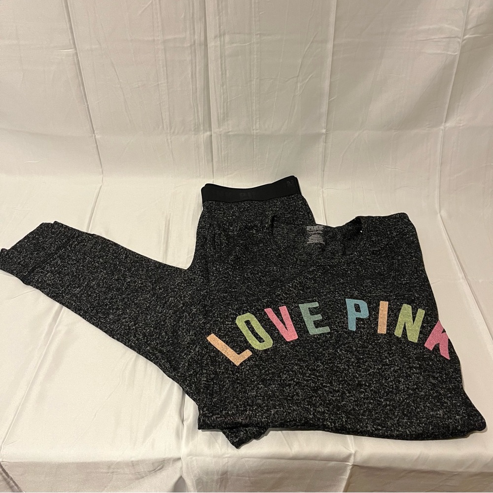 PINK Victoria's Secret Black Pajama Set